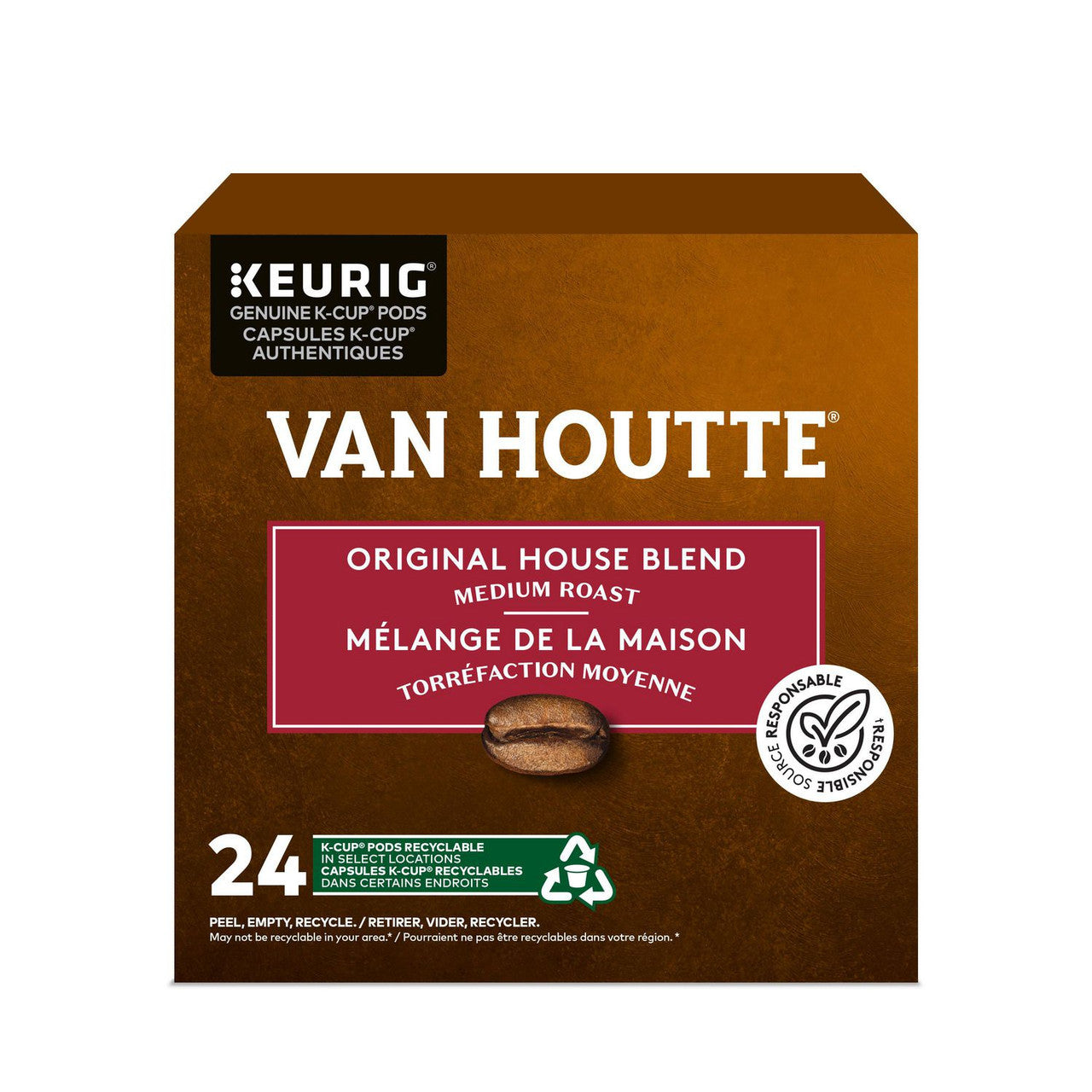 Van Houtte House Blend Coffee, 24 K-Cups, 1 Box {Imported from Canada}