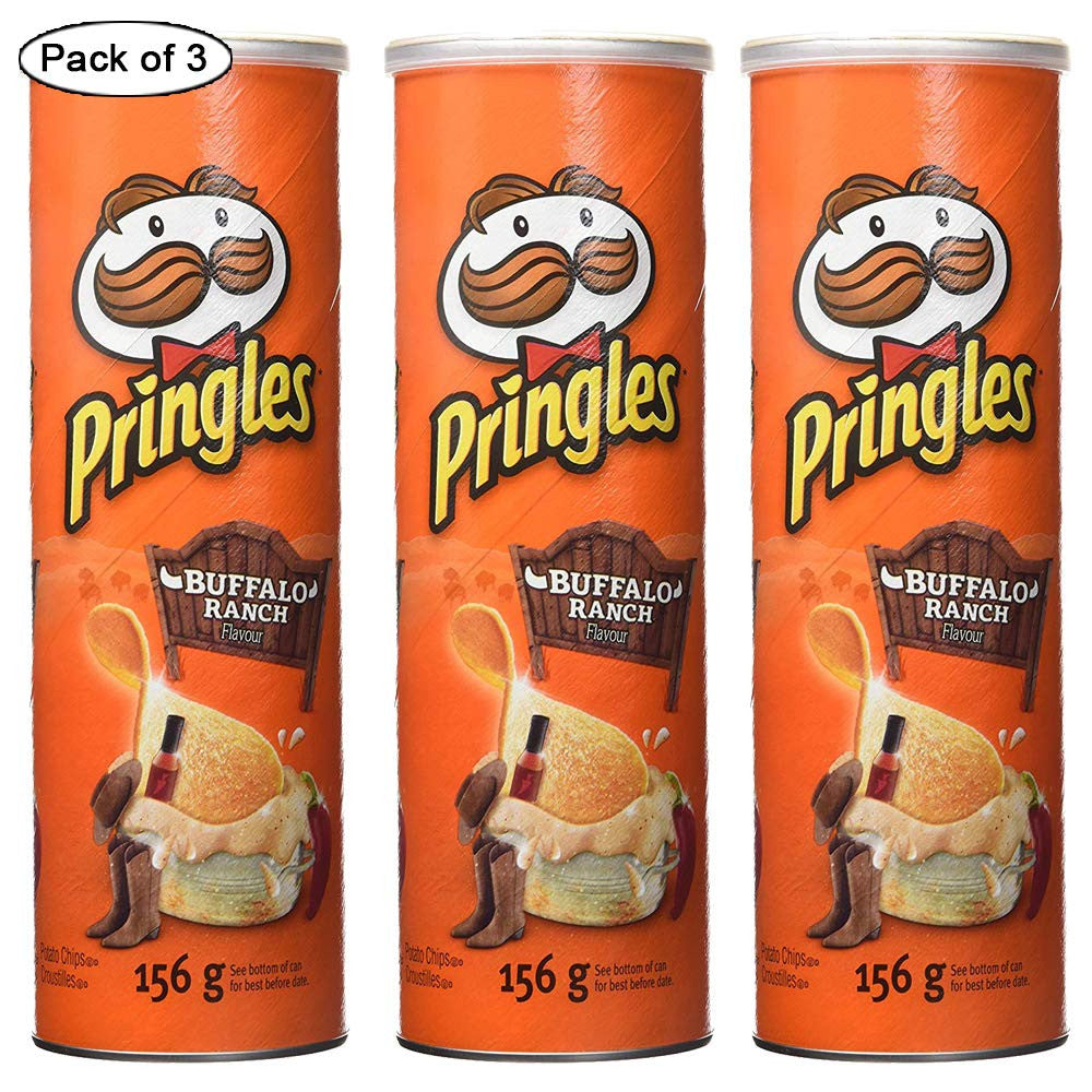 Pringles Buffalo Ranch Chips, 156g/ 5.50 oz., ( Pack of 3) {Imported from Canada}
