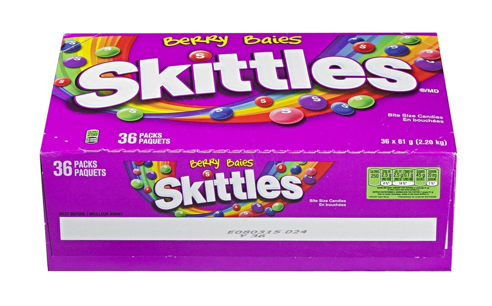 Skittles Berry Gummy Candy, 61g/2.2oz., (36pk) {Imported from Canada}