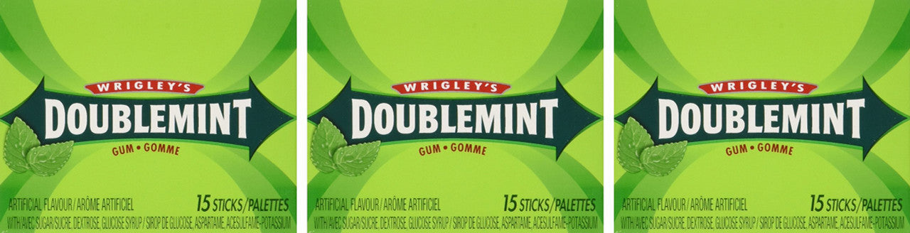 Wrigley's Doublemint - (3pk) 15 sticks per pack {Imported from Canada}