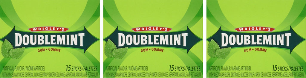 Wrigley's Doublemint - (3pk) 15 sticks per pack {Imported from Canada}