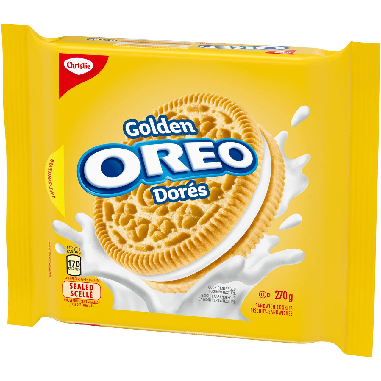 Christie Oreo Golden Sandwich Cookies, 270g/9.5oz, Bag, {Imported from Canada}