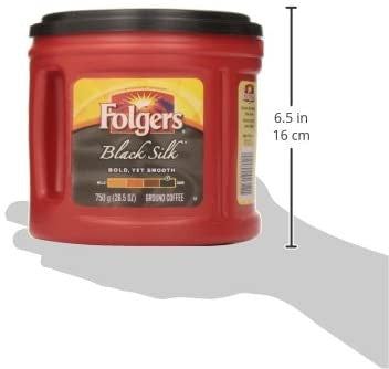 Folgers Black Silk Ground Coffee, 750g/26.5 oz., (6pk) {Imported from Canada}