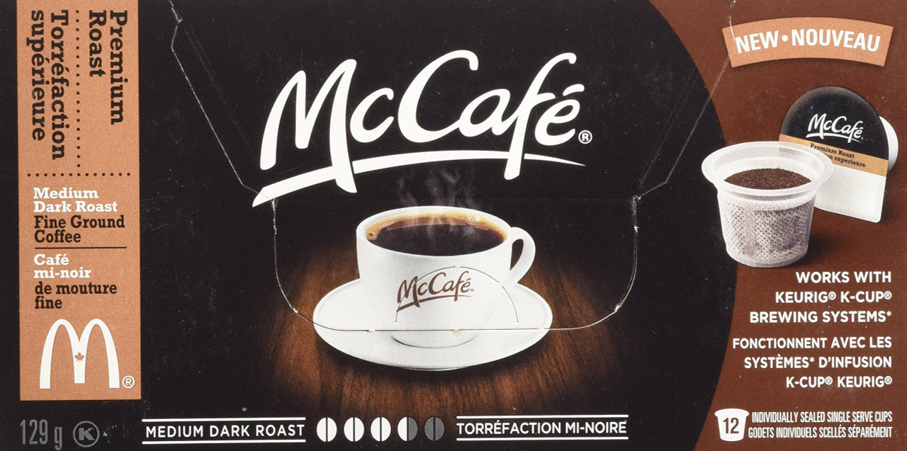 McCafe K-Cup Premium Coffee for Keurig, Medium Dark Roast, 12 Count, {Imported from Canada}