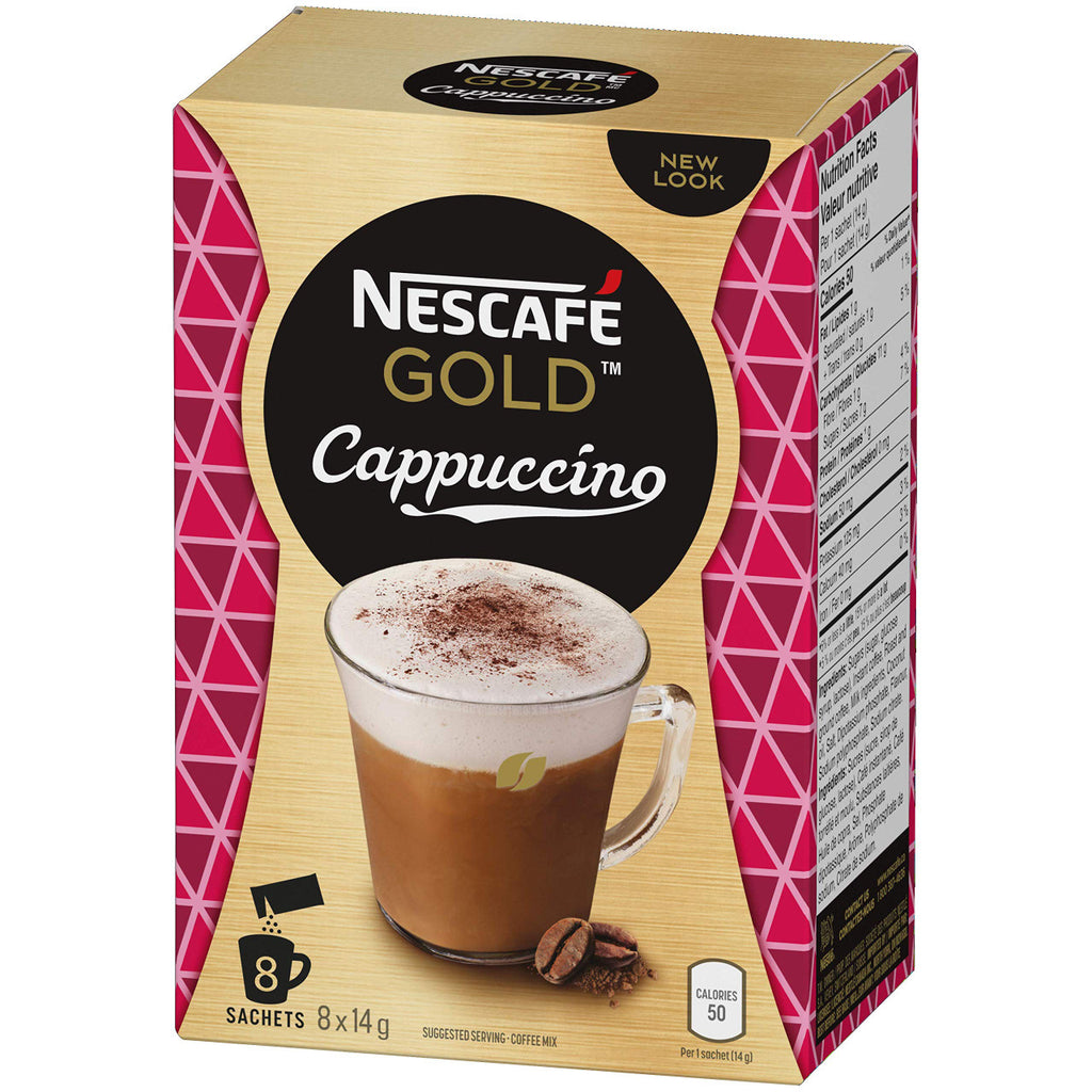 NESCAFE Cappuccino, Instant Coffee Sachets, 8x14g (Pack of 6, 48 Cups)