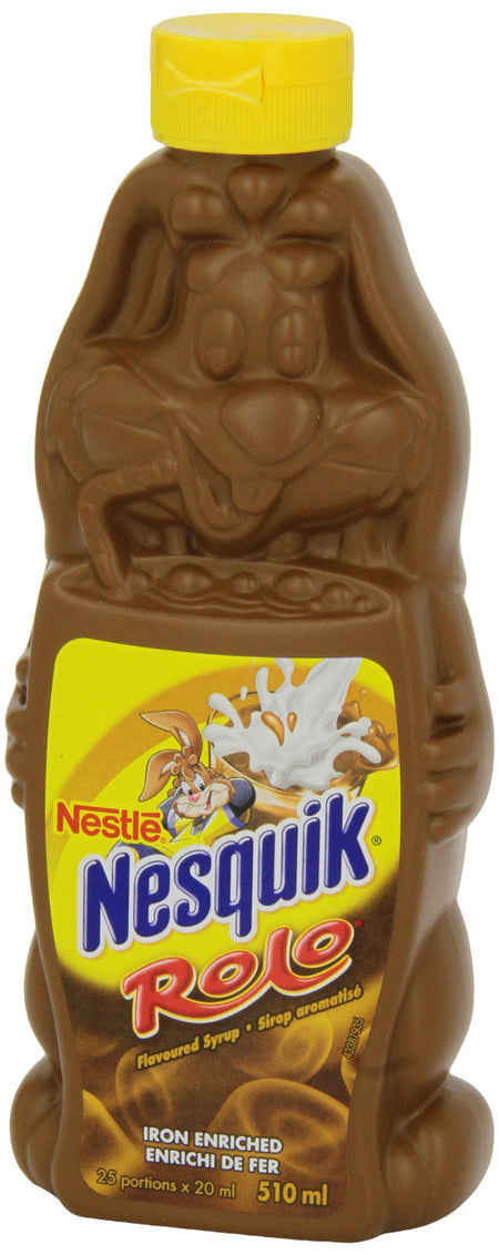 Nestle Nesquik Rolo Flavored Syrup Mix, 510ml/17.9 fl.oz, {Imported from Canada}