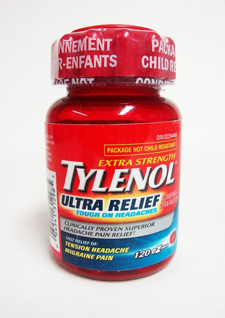 TYLENOL ULTRA RELIEF Extra Strength 120 EZTabs For Tension Headaches & Migraine Pain