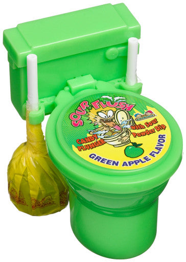 Kidsmania Sour Flush Candy Plunger with Sour Powder Dip, 1.38-Ounce Plungers (Pack of 12)