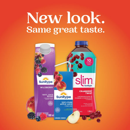 Different flavors of SunRype Fruit Juices