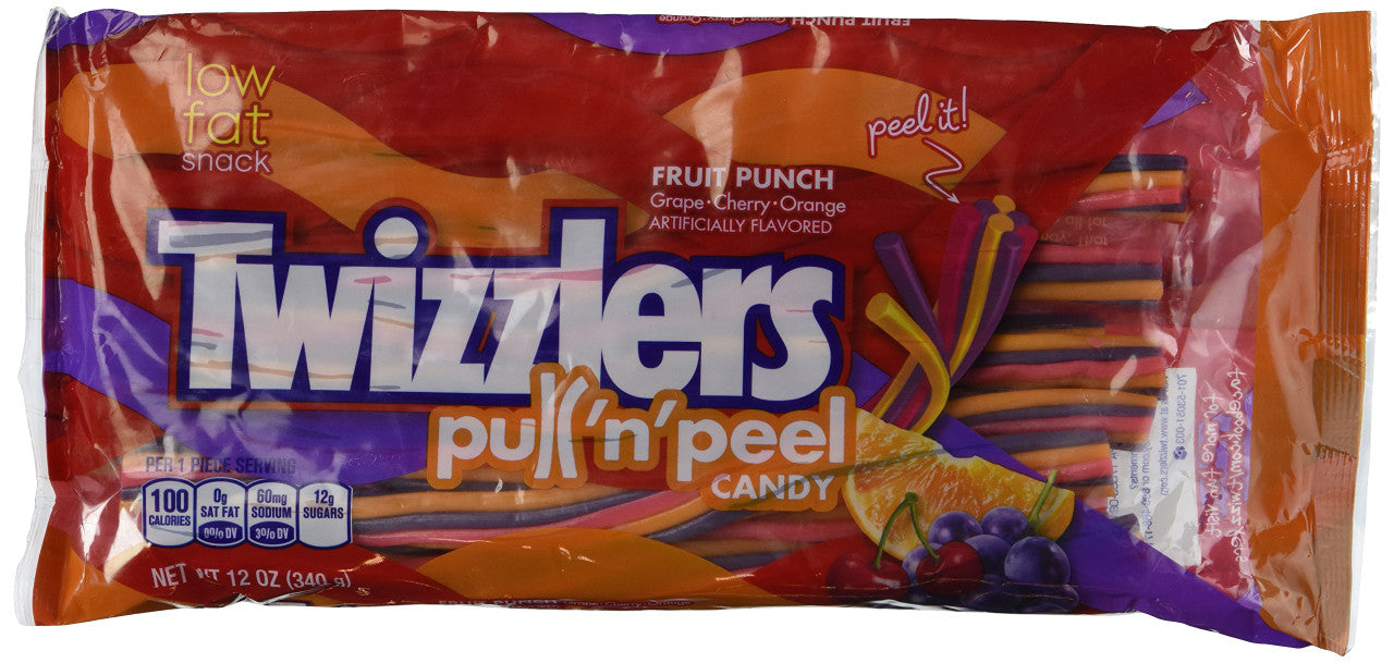 Twizzlers  Pull 'n' Peel Fruit Punch Licorice, 12 oz. (340g) Bag, {Canadian}
