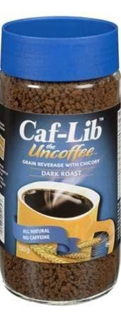 Caf-Lib Dark Roast Coffee Alternative with Barley and Chicory, 150g/5.3oz.