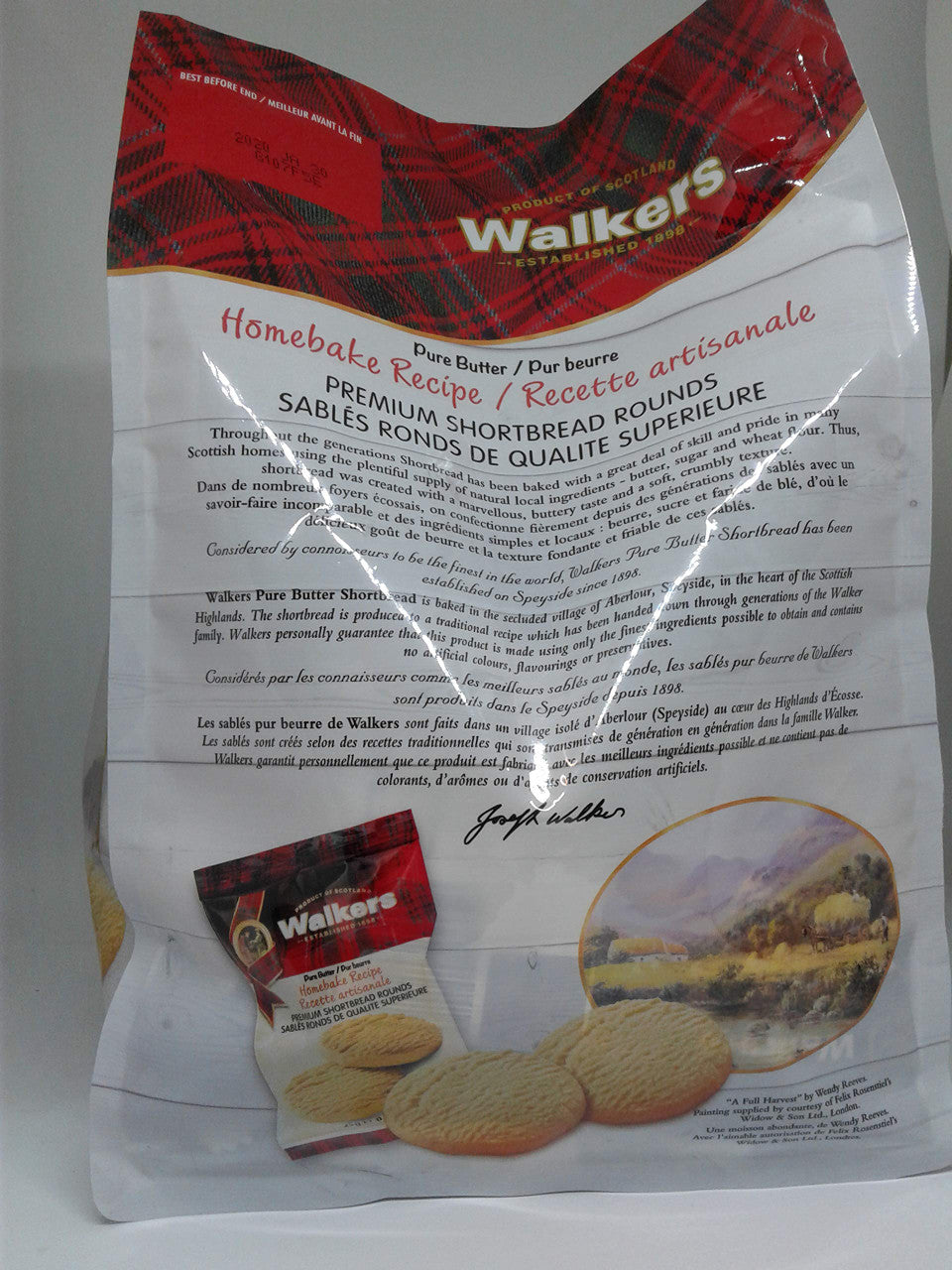 Walkers Premium Shortbread Rounds 24 Snack Packs individually wrapped.