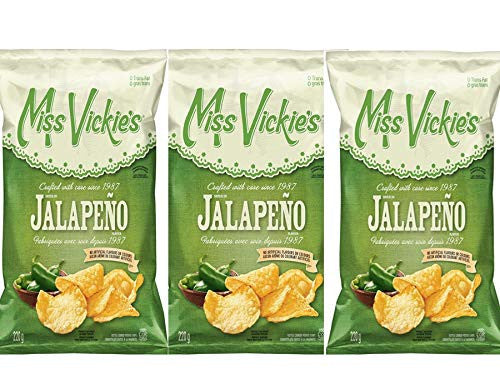 Miss Vickies Jalapeno Kettle Cooked Potato Chips 220g/7.8oz. (3-Pack){Imported from Canada}