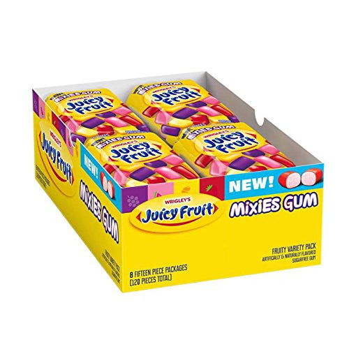 Juicy Fruit Mixies Gum, Sugarfree Bottle, 15ct (8pk) {Imported from Canada}