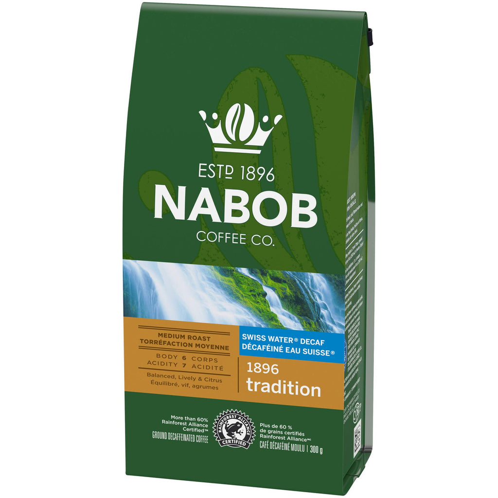 Nabob 1896 Tradition Ground Decaffeinated Coffee, 300g/10.6 oz. (Pack of 6) {Imported from Canada}