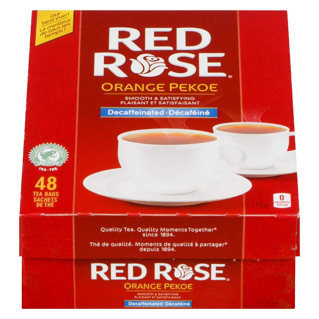 Red Rose Decaffeinated Orange Pekoe Tea, 48 bags, 115g {Imported from Canada}