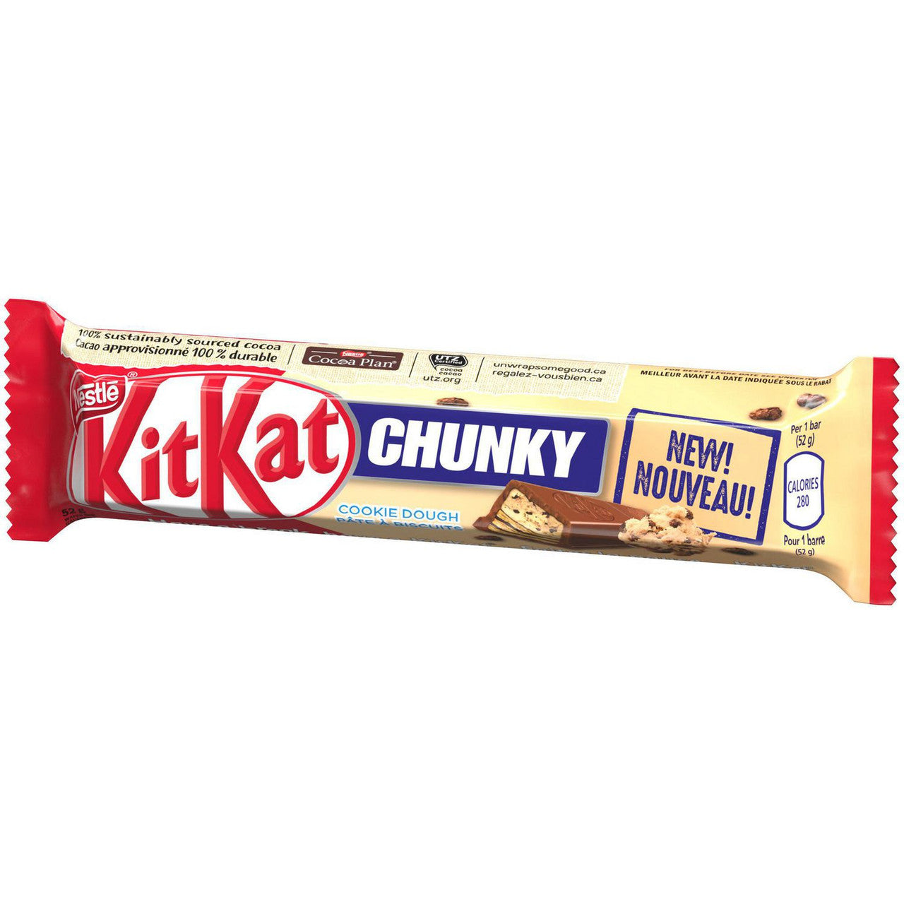 NESTLE KITKAT CHUNKY Cookie Dough Wafer Bar, 52g/1.8 oz., {Imported from Canada}