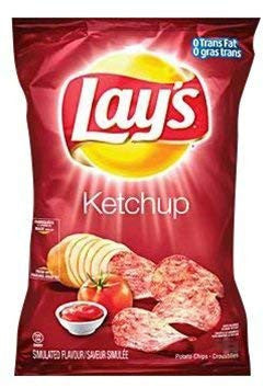 Canadian Lays Ketchup Chips, 1 Bag, 180g/6.3oz, {Imported from Canada}