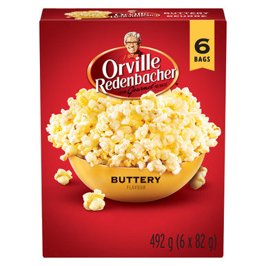Orville Redenbacher's Buttery Flavor Popcorn, 492g/17.4oz Box, (6ct x 82g) {Imported from Canada}