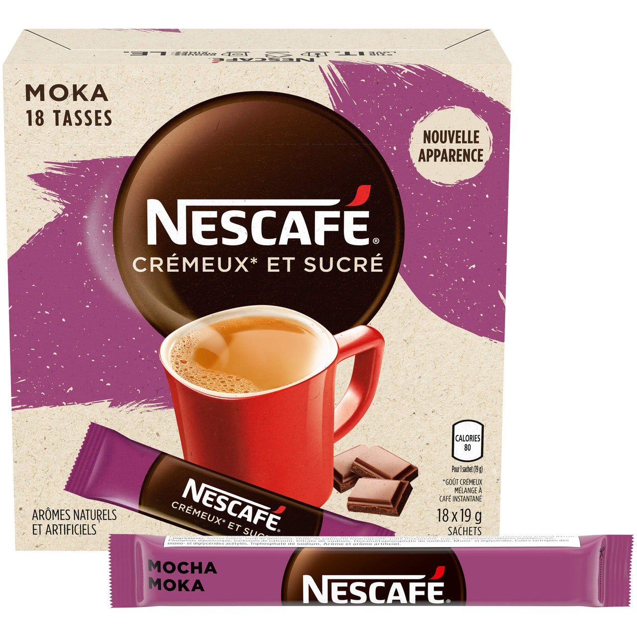 NESCAFE Sweet & Creamy Mocha, Instant Coffee Sachets, 18x19g {Imported from Canada}