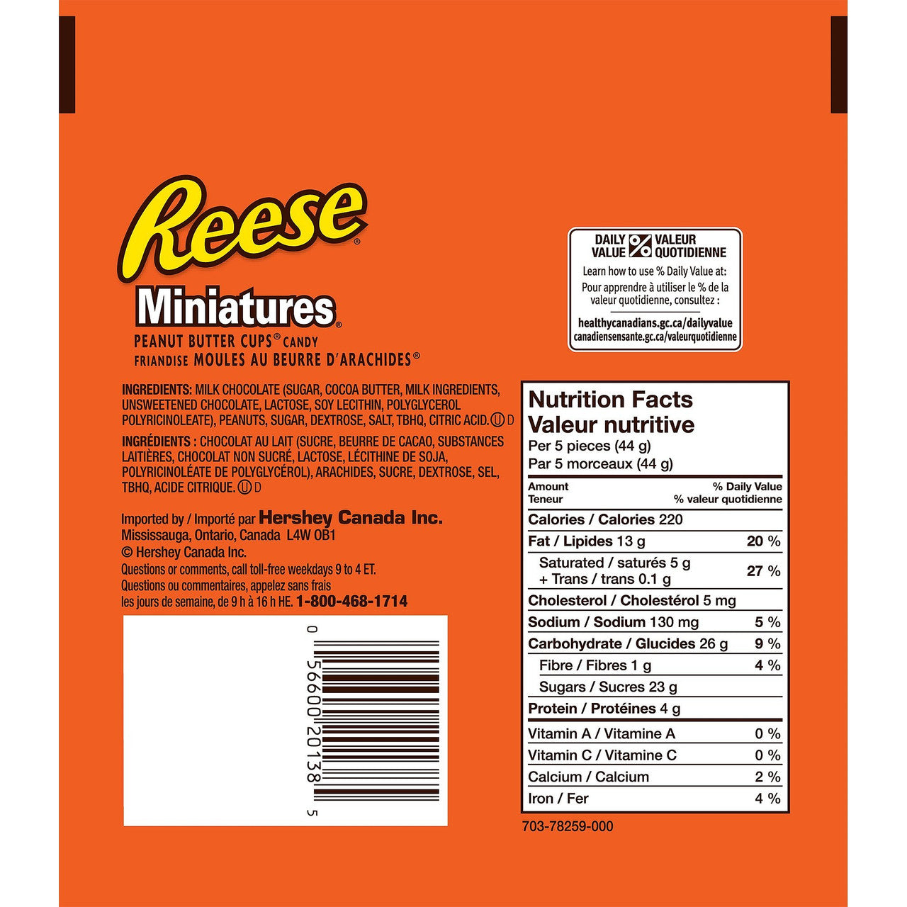 Reese's Miniature Peanut Butter Cups, 230g (8oz), {Imported from Canada}