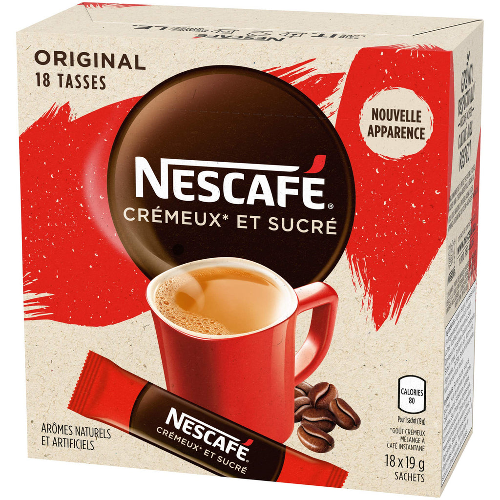 NESCAFE Sweet & Creamy Original, Instant Coffee Sachets, 18x19g {Imported from Canada}