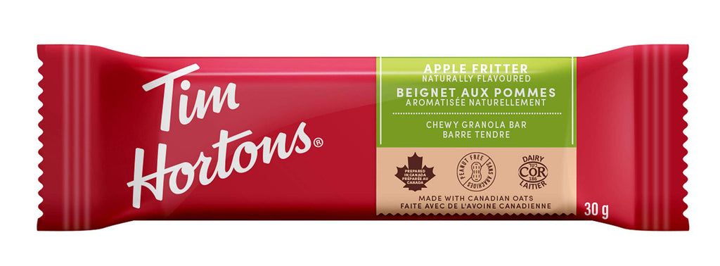 Tim Hortons Apple Fritter Granola Bars, Peanut Free, 5 Count, {Imported from Canada}