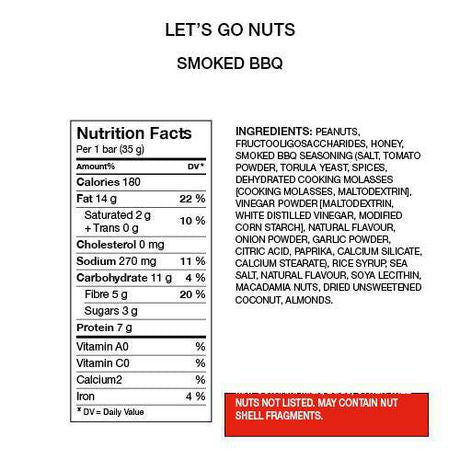 Leclerc Let's Go Nuts Gluten Free Smoked BBQ Bars (4ct) 140g/4.9 oz {Imported from Canada}