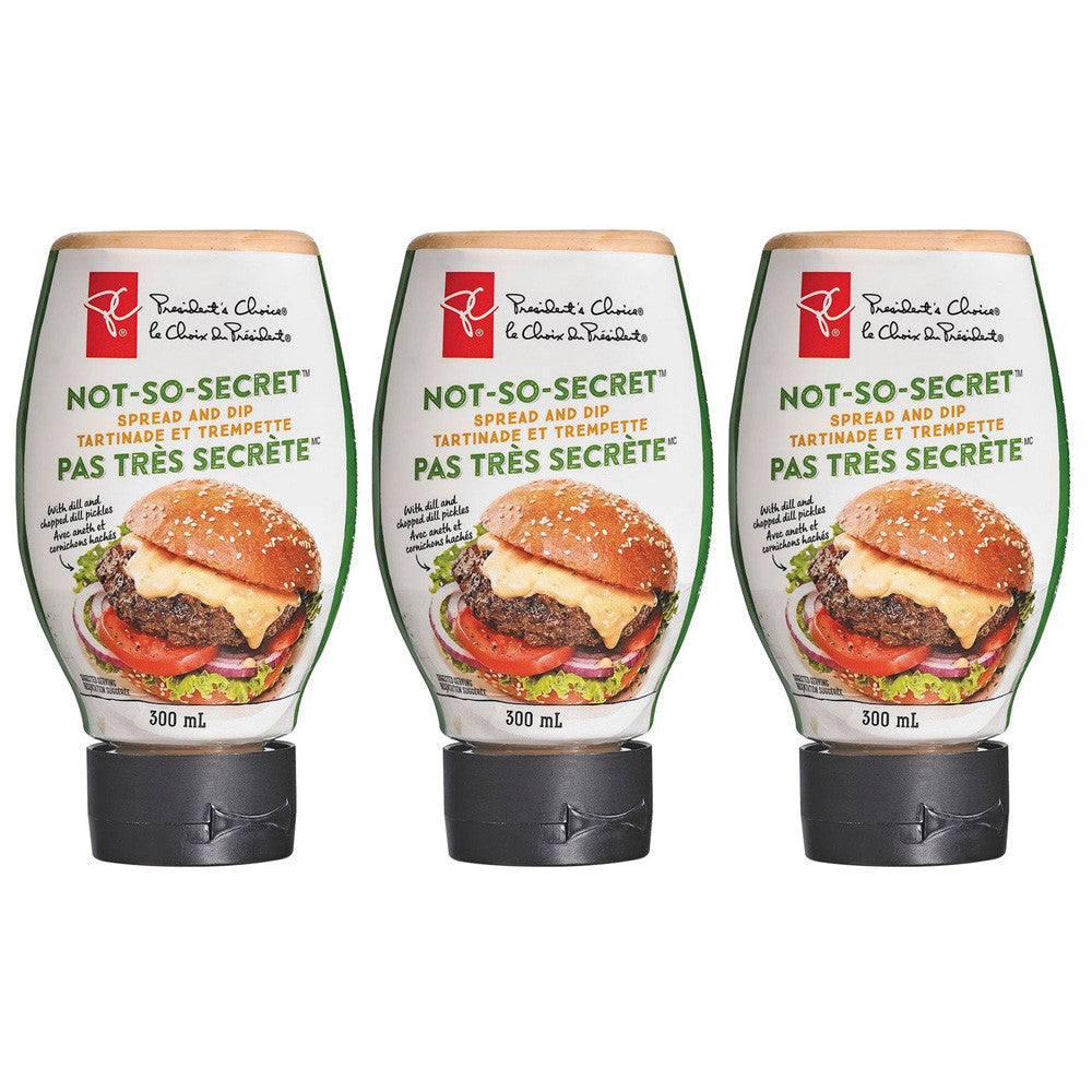 President's Choice Not-So-Secret Spread and Dip, 300ml/10.1 fl. oz., (3 Pack) {Imported from Canada}