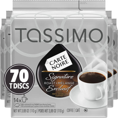 Tassimo Carte Noire Signature Roast Coffee, 70 T-Discs (5 Boxes of 14 T-Discs) {Imported from Canada}