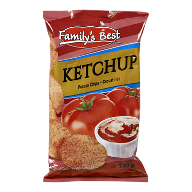 Family's Best Ketchup Potato Chips, 130g/4.6oz. Bag, (Imported from Canada)