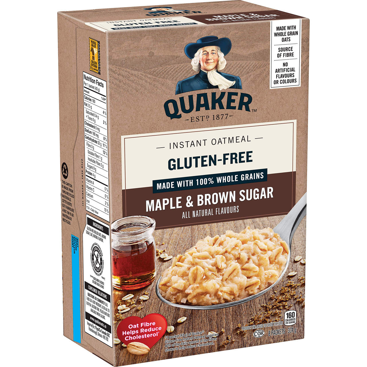 Quaker Oats Gluten Free Maple and Brown Sugar, 344g/12.13oz  {Imported from Canada}