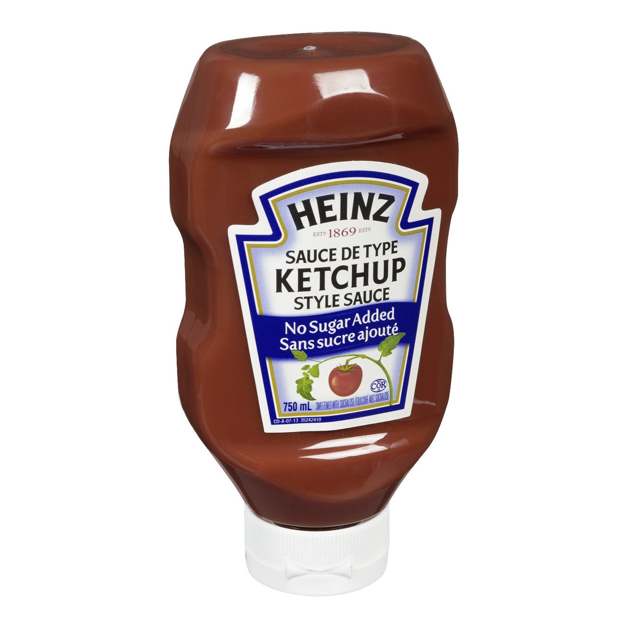 HEINZ Ketchup No Sugar Added, 1ct, 750ml, 25.36oz {Imported from Canada ...