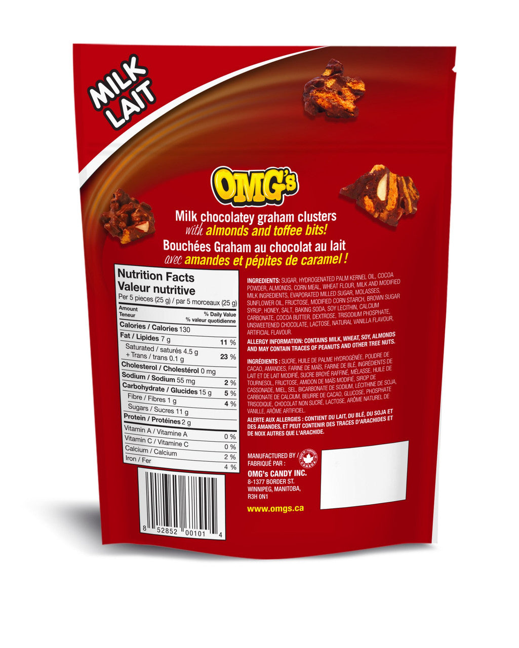 Omg's Graham Clusters Milk Chocolate 135g (Imported from Canada