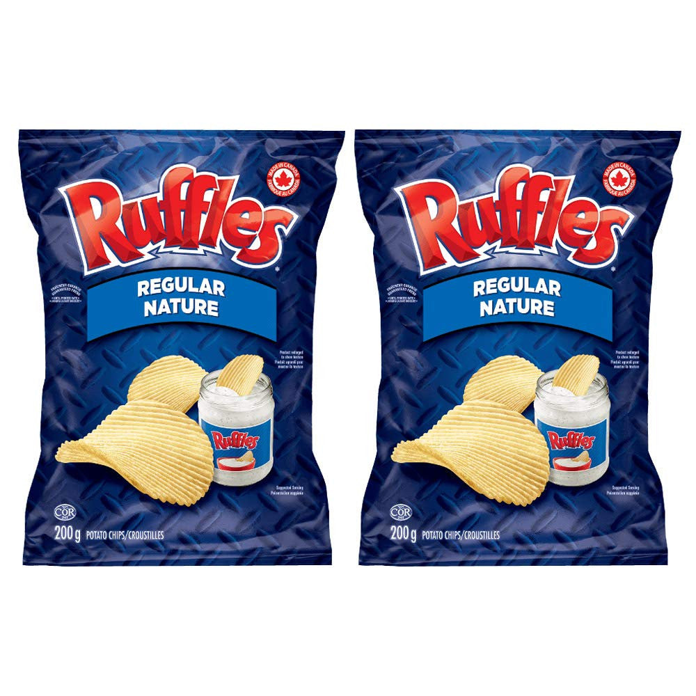 Ruffles Regular Nature Potato Chips 200g/7.1oz, 2-Pack {Imported from Canada}