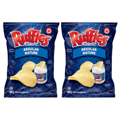 Ruffles Regular Nature Potato Chips 200g/7.1oz, 2-Pack {Imported from Canada}