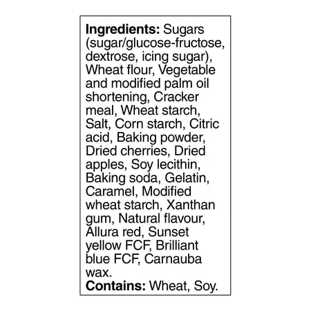 Kellogg's Pop-Tarts, Frosted Cherry Flavored, 8 pastries, 384g, ingredients label.