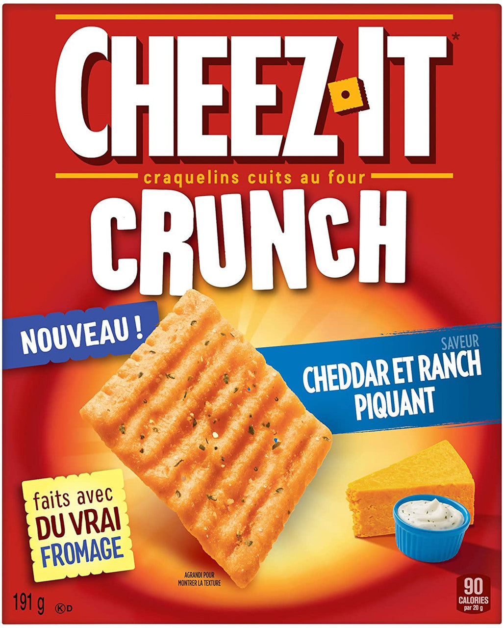 Cheez-It Crunch, Zesty Cheddar Ranch Flavour, Ranch, 191g/6.7 oz. {Imported from Canada}