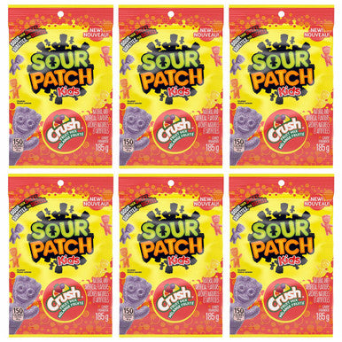 Maynards Sour Patch Kids Candy, Crush Soda Fruit,185g/6.5oz.,(6 Pack) {Imported from Canada}