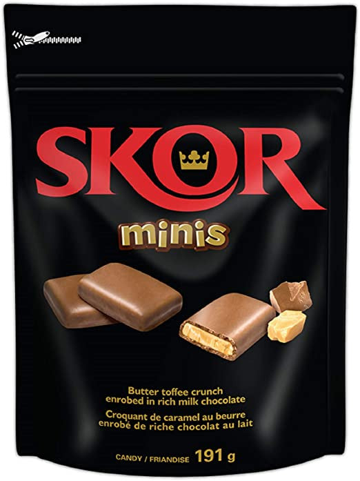 Skor Chocolate Bars with Buttered Toffee, Minis, 191g/6.7 oz., (Pack of 3) {Imported from Canada}