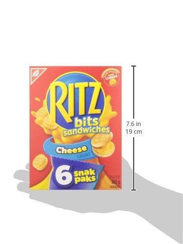 Ritz Snak Paks Bits Cheese 180g/6.3 oz.,  (4pk) {Imported from Canada}