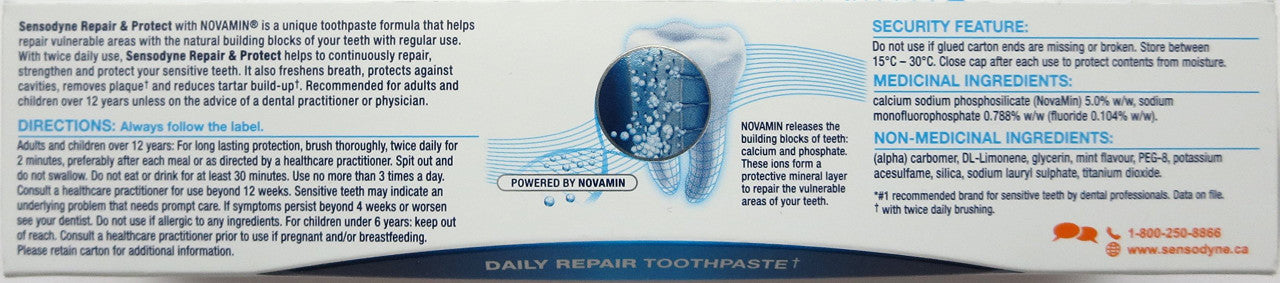 Sensodyne Toothpaste with Novamin, Repair & Protect 75mL (Canadian)