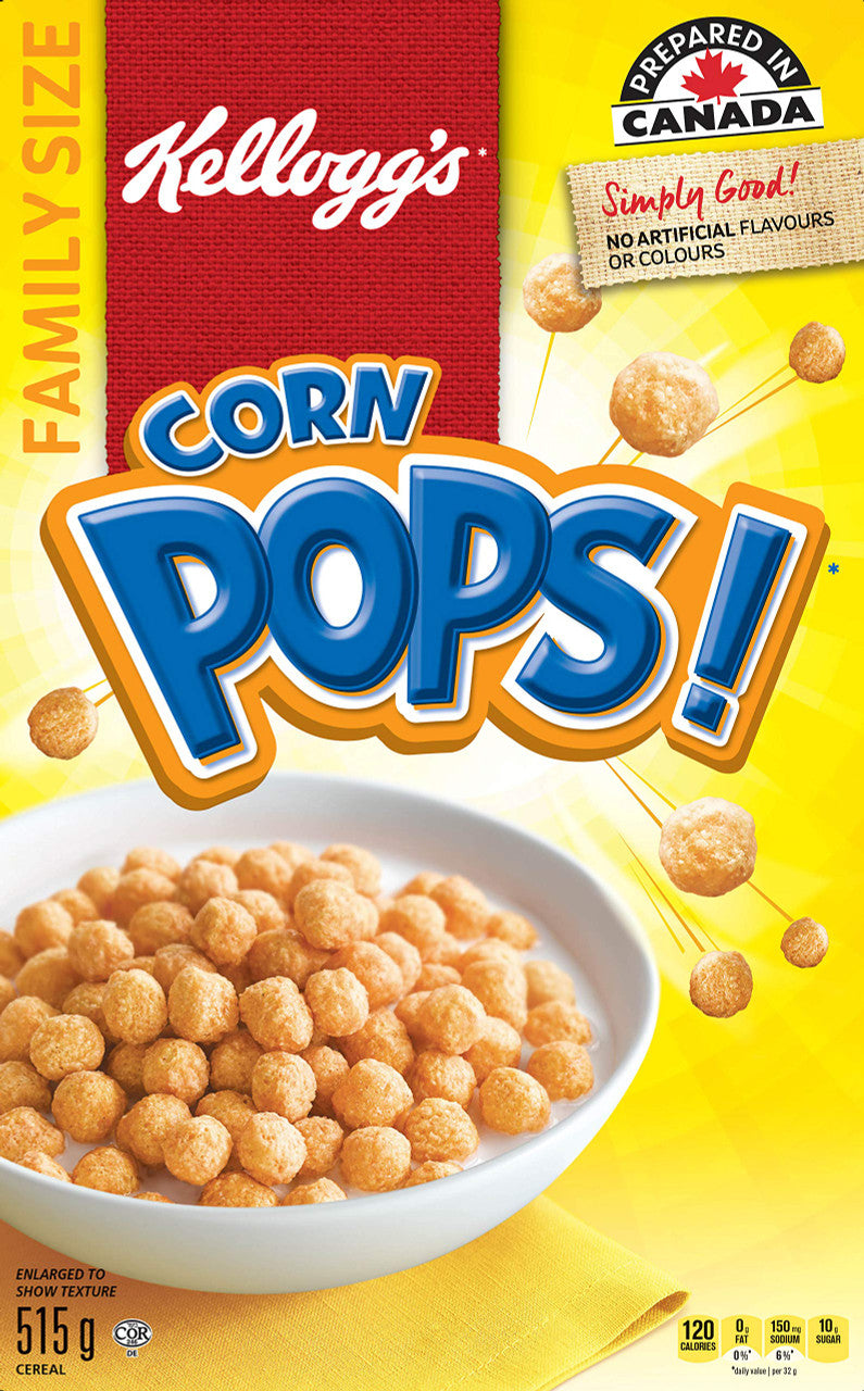 Kellogg's Corn Pops Cereal Family Size, 515g/18.2 oz., {Imported from Canada}
