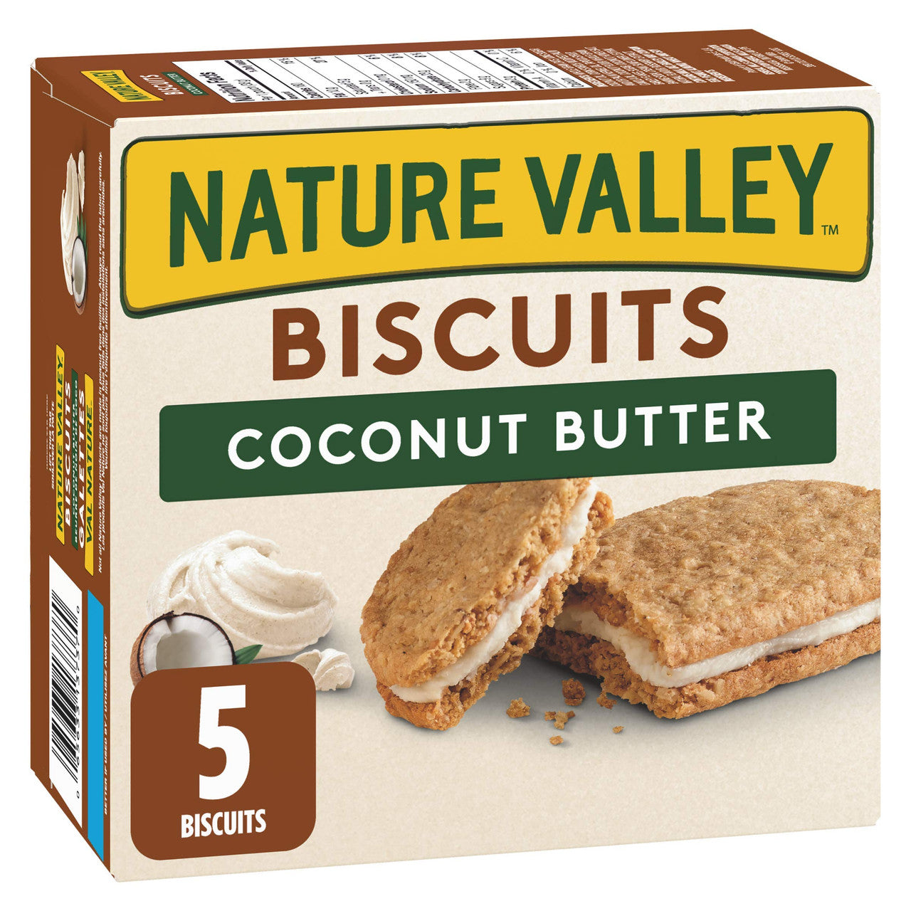 NATURE VALLEY Biscuit Coconut Butter, 5 Count, 190g/7.8oz, Box, {Imported from Canada}