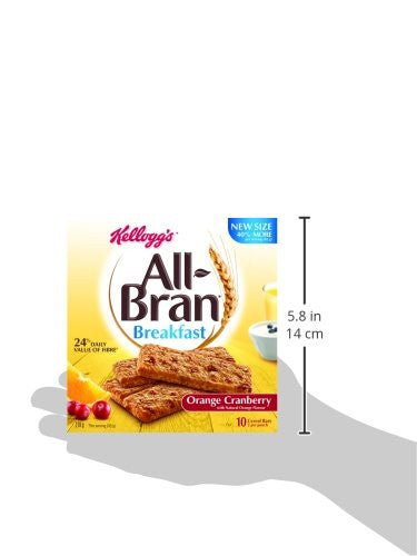 Kellogg's All Bran Cranberry Citrus Bars 210g/7.4oz Imported from Canada