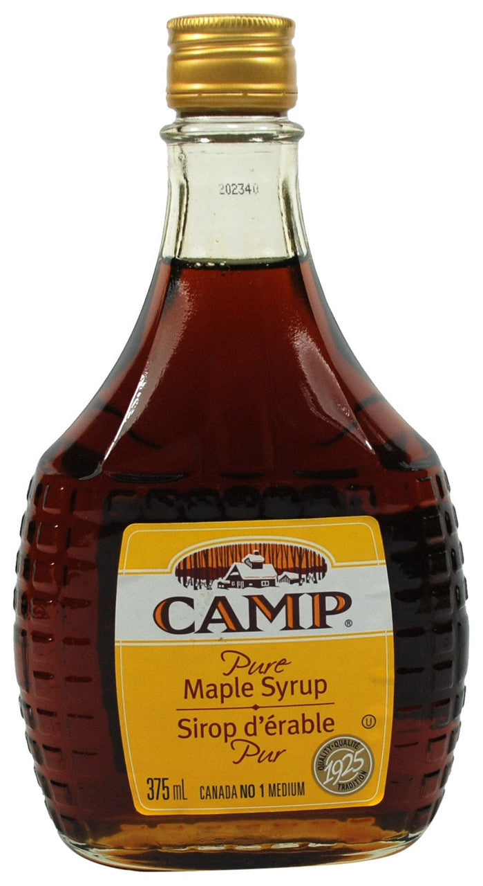 Camp 100% Pure Maple Syrup Canadian No. 1 Medium, 375 Mililiters/12.7 Ounces