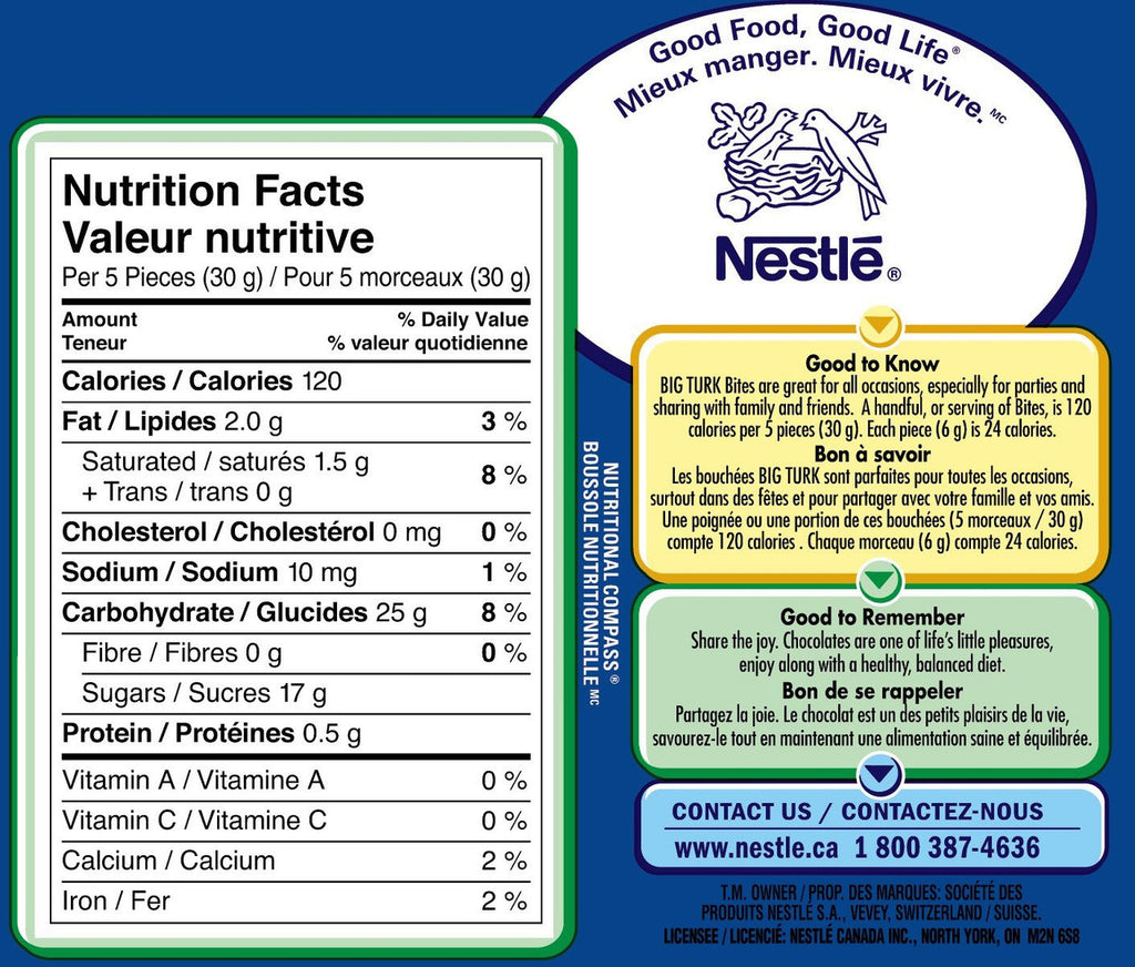 Nestle Big Turk Bites 180g/6.3oz, Bag {Imported from Canada}