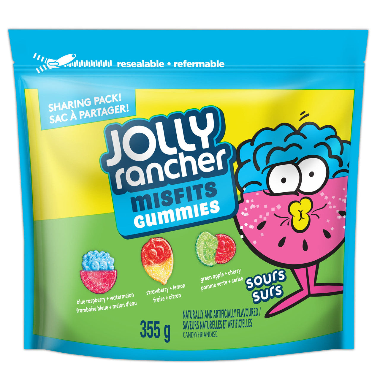 Jolly Rancher Misfits Assorted Sours Gummies, 355g/12.4 oz., Sharing Bag, {Imported from Canada}