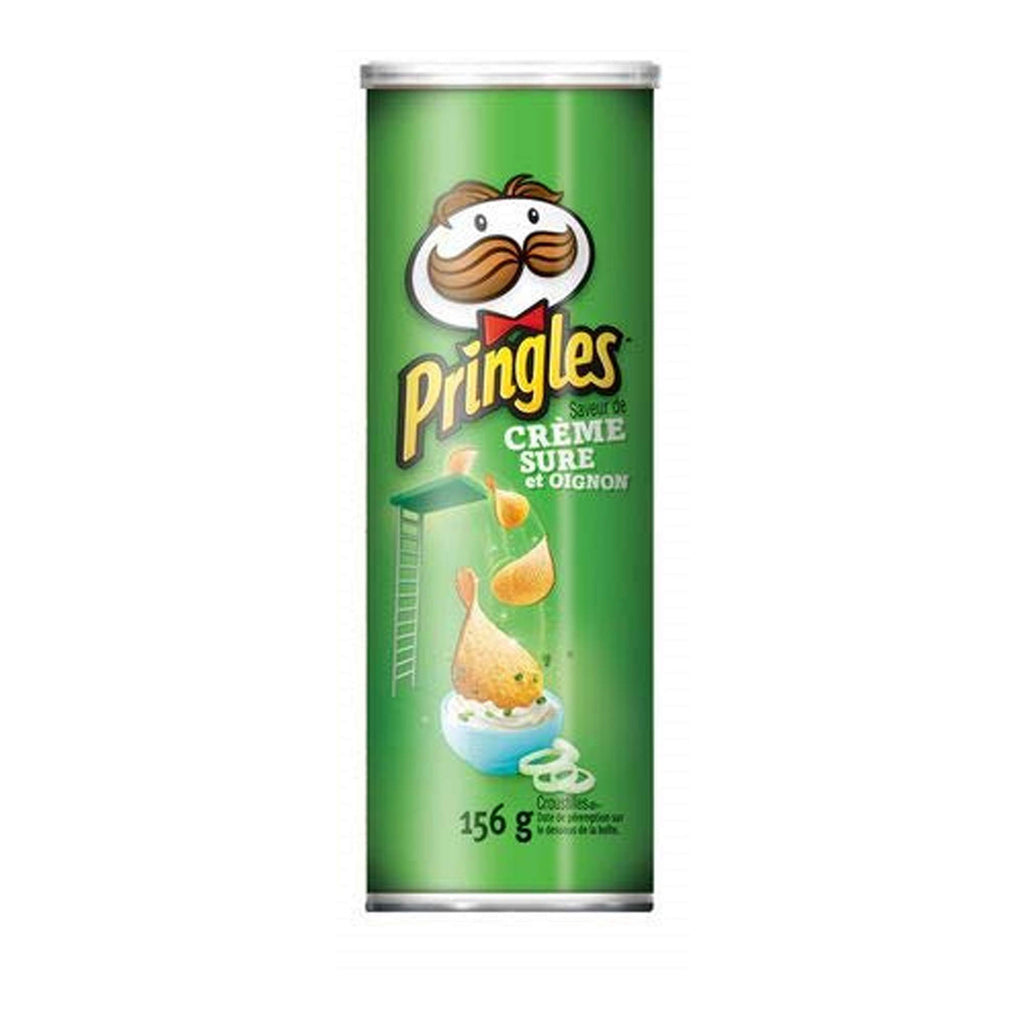 Pringles Sour Cream & Onion Potato Chips, 156g/5.5oz, 2 Pack (Imported from Canada)