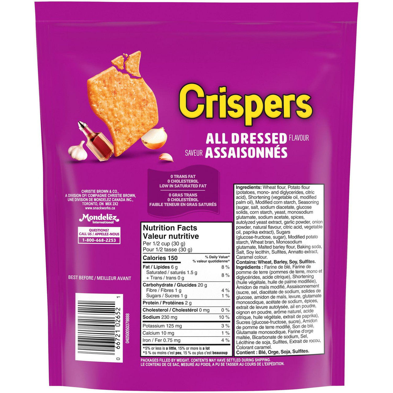 Christie Crispers, All Dressed Crackers, 145g/5.1 Ounce, Bag, {Imported from Canada}